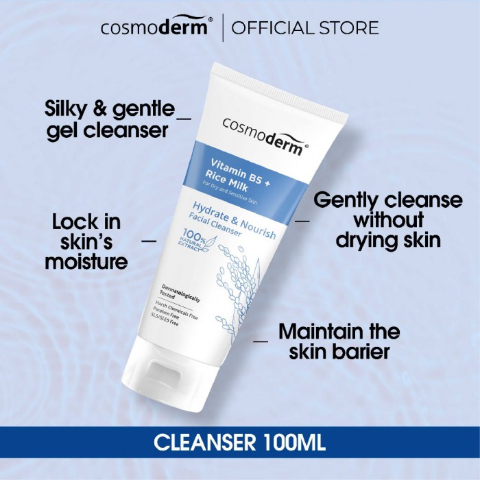 Cosmoderm Natural Hydrate and Nourish Facial Cleanser 100ml