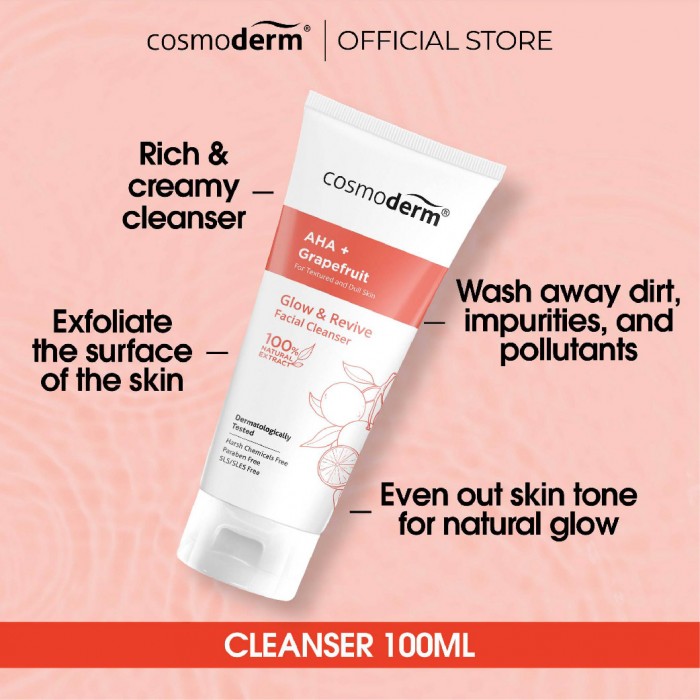Cosmoderm Natural Glow and Revive Facial Cleanser 100ml