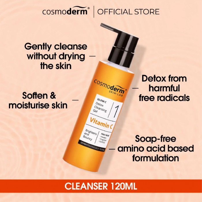 Cosmoderm Glow-C Detox Cleansing Gel 120ml