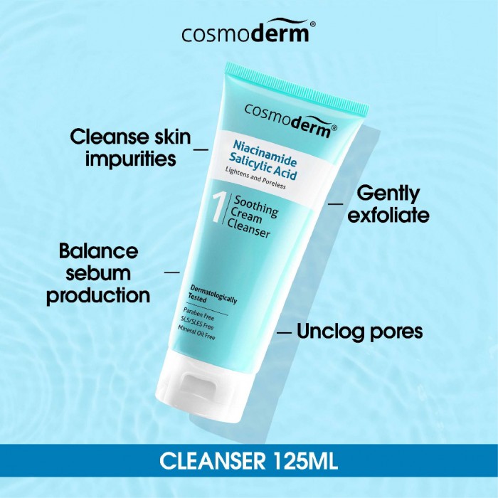 Cosmoderm Niacinamide Soothing Cream Cleanser 125ml