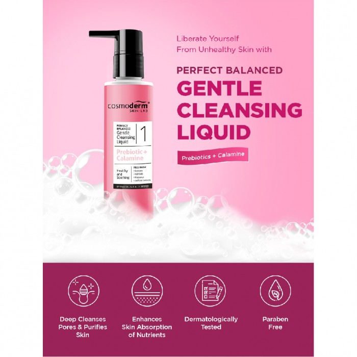 Cosmoderm Perfect Balanced Gentle Cleansing Liquid 120ml