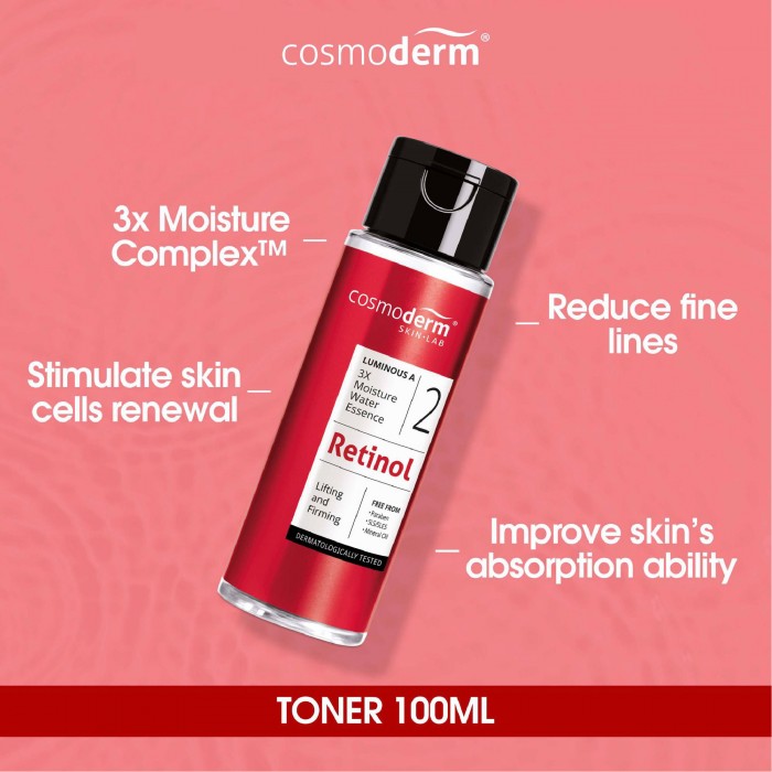 Cosmoderm Luminous A 3x Moisture Water Essence 100ml