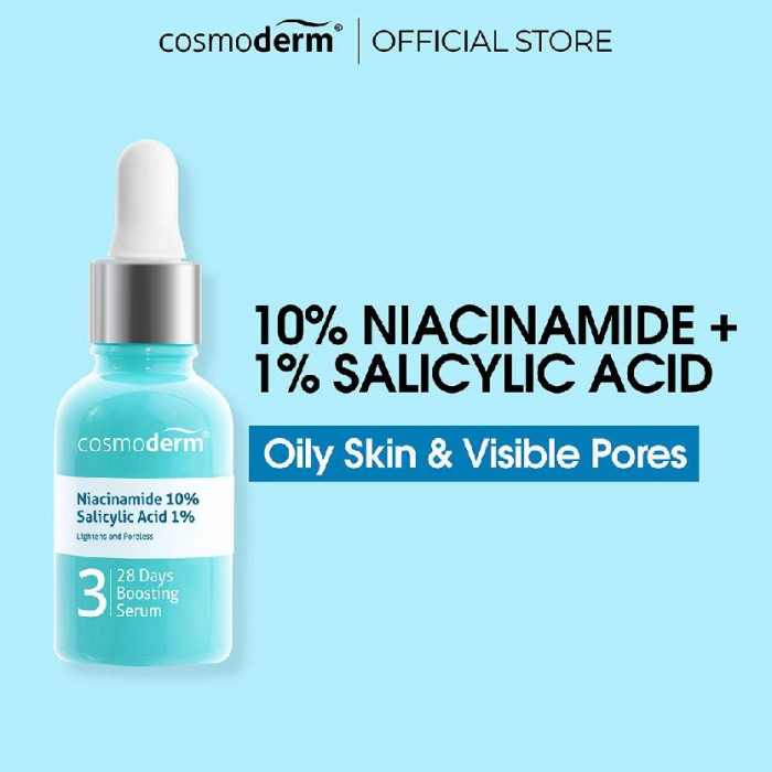 Cosmoderm Niacinamide Salicylic Acid 28 Days Boosting Serum (Serum Muka) 15ml