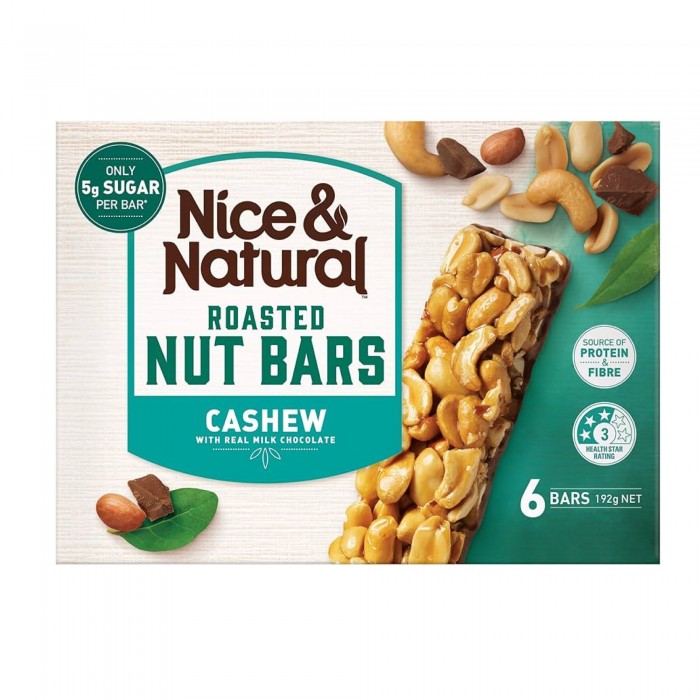 Nice&Natural Roasted Nut Bar Peanut & Cashew 192g x 6 Protein Bar 蛋白棒 / 健康零食 (Energy Bar Snack)