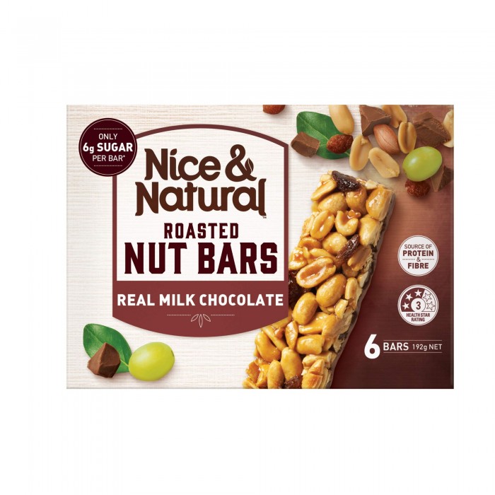 Nice&Natural Roasted Nut Chocolate Bar 192g x 6 Protein Bar 蛋白棒 / 健康零食 (Energy Bar Snack)