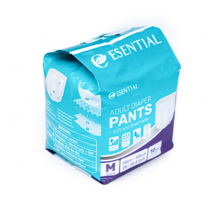 ESENTIAL Adult Diapers Pants 10's M size - Antibacterial Pampers Dewasa / 成人 紙尿片