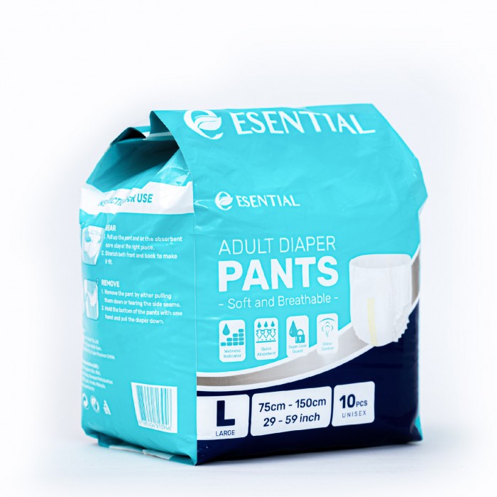 ESENTIAL Adult Diapers Pants 10's L size - Antibacterial Pampers Dewasa / 成人 紙尿片