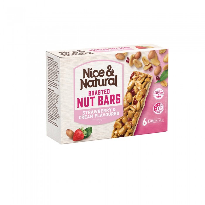 Nice&Natural Roasted Nut Bar Strawberry & Cream 192g x 6 Protein Bar 蛋白棒 / 健康零食 (Energy Bar Snack)