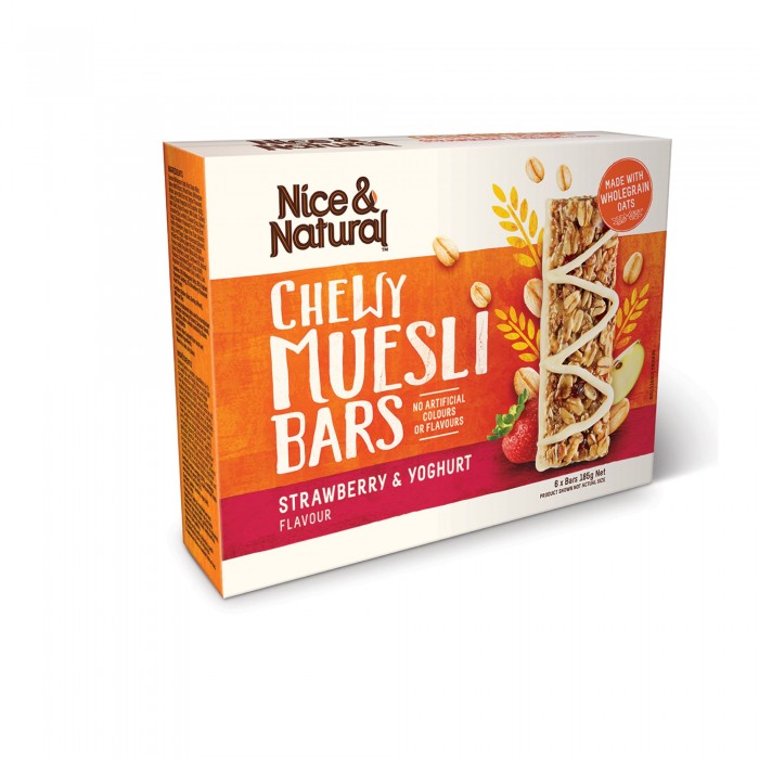 Nice&Natural Muesli Bar Strawberry & Yogurt 185g x 6 Cereal bar 健康零食 / 低卡零食 (Energy Bar Snack)