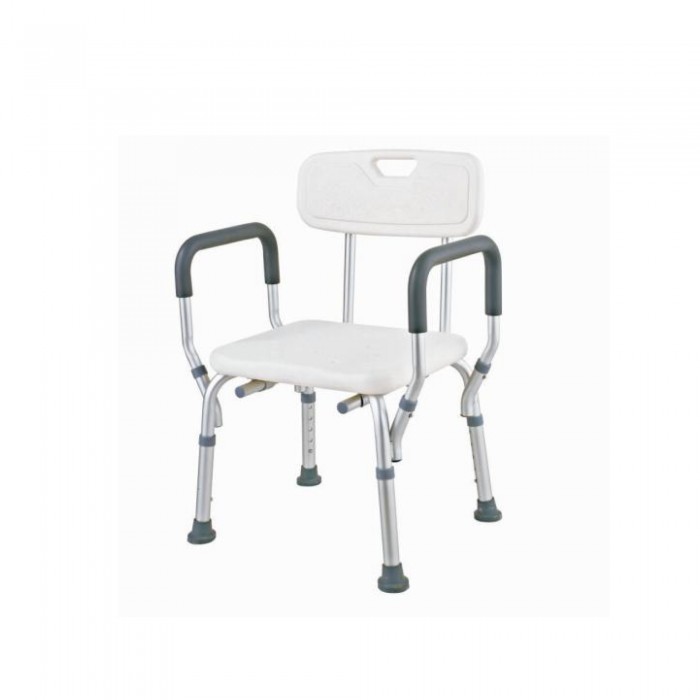 MAXWELL Aluminium Frame Non Slip Shower Chair (DY03782L) - Height Adjustable Shower Chair With Back Rest Bangku Mandi