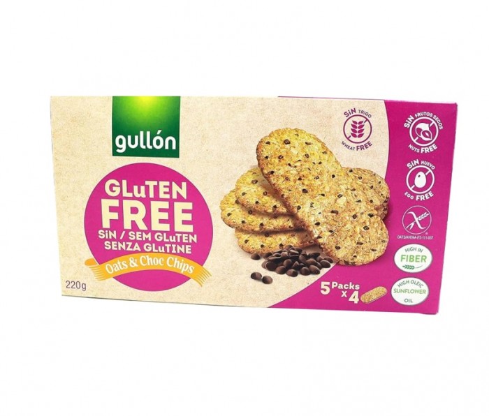 GULLON Gluten Free Biscuit - Oat & Chocolate Chips 5x44g Healthy Snacks Biskut ( 低卡零食 / 健康零食 )