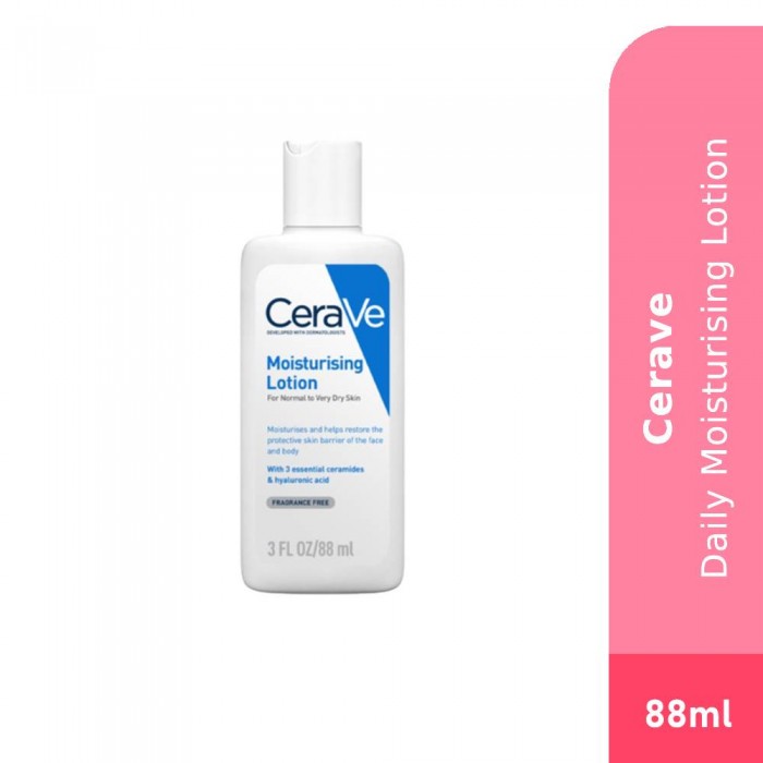 CERAVE Daily Moisturizer Body Lotion with essential ceramide 88ml, 24-hour hydration for Normal & Dry Skin