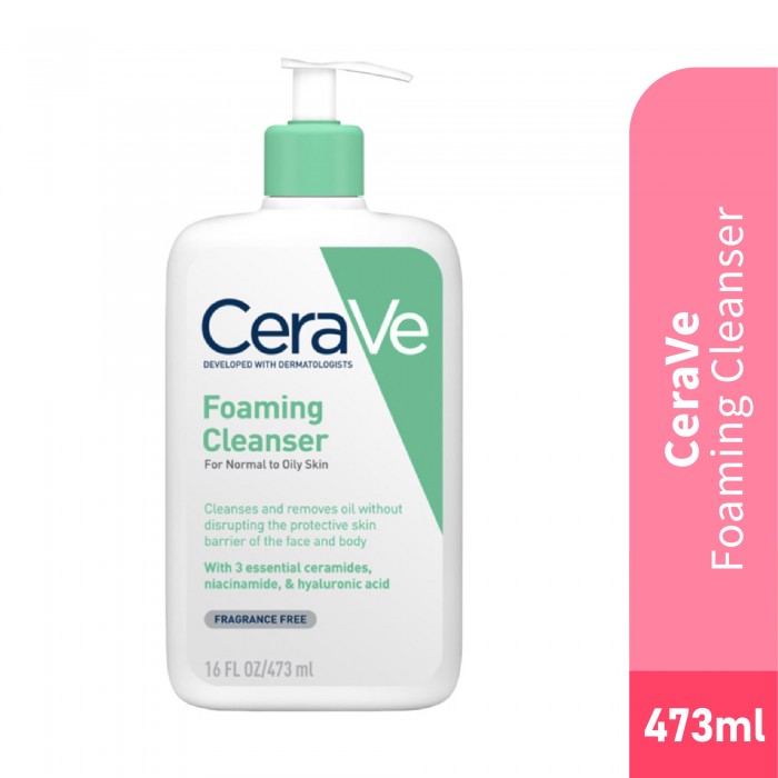 Cerave Foaming Cleanser 473ML Foaming Cleanser for Face Wash (For Normal to Oily Skin, All Skin Type)