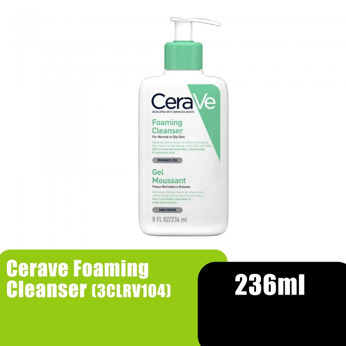 Cerave Foaming Cleanser 236ML Foaming Cleanser for Face Wash (For Normal to Oily Skin, All Skin Type)