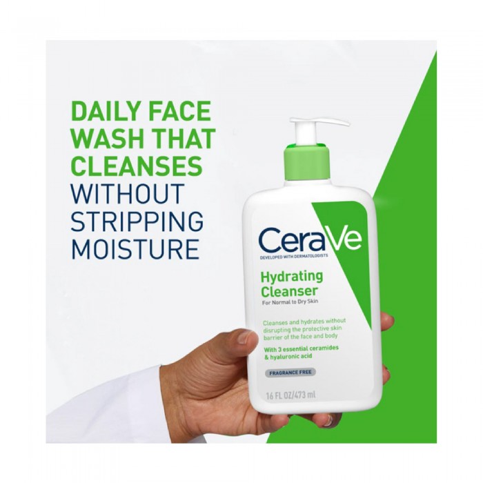 Cerave Hydrating Face Cleanser 236ml for Face Wash (For Normal to Dry Skin)