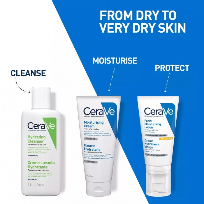 Cerave Moisturizing Cream with Essential Ceramides 50ml (For normal to dry skin on the face and body)