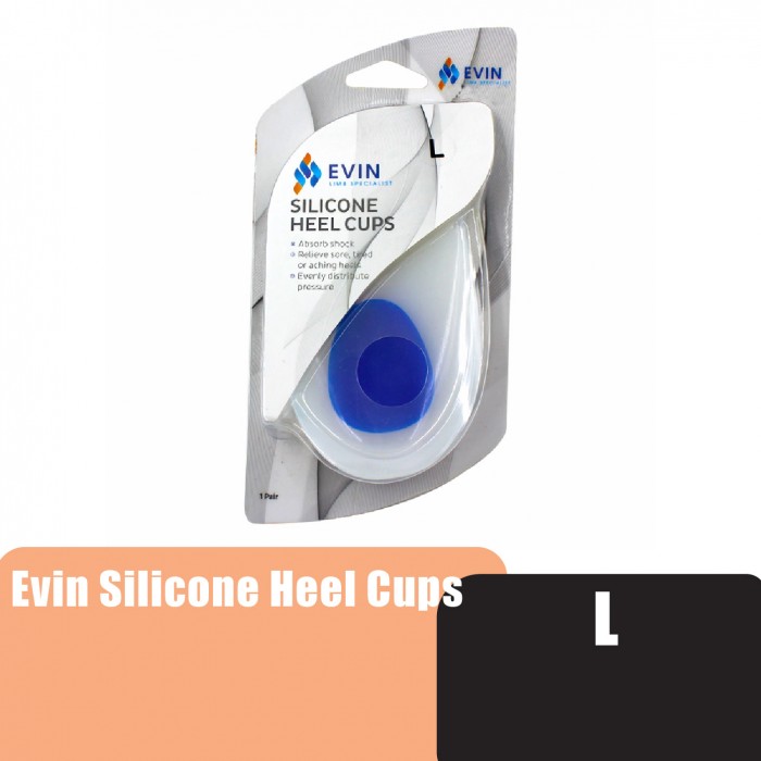 EVIN Silicone Heels Cup (L) - Relieve Sore, Tired or Arching Heels 