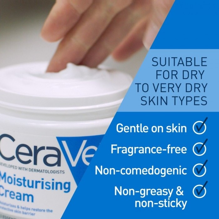 Cerave Moisturizing Cream with Essential Ceramides 454g (For normal to dry skin on the face and body)