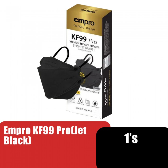 Empro Mask KF99 Pro Respirator Empro Copper Oxide Mask Antimicrobial Face Mask 10's - Jet Black