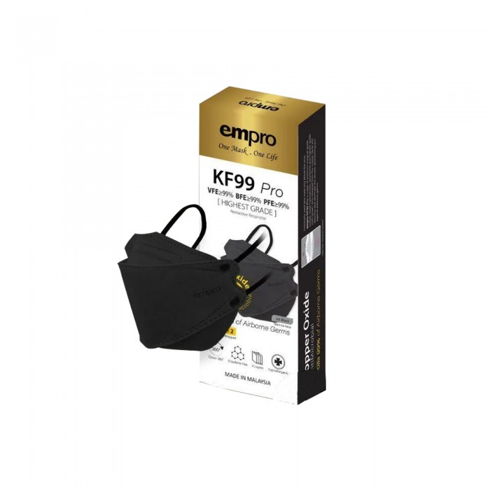 Empro Mask KF99 Pro Respirator Empro Copper Oxide Mask Antimicrobial Face Mask 10's - Jet Black