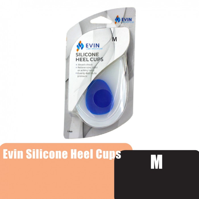 EVIN Silicone Heels Cup (M) - Relieve Sore, Tired or Arching Heels