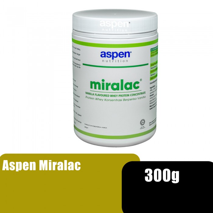 Aspen Miralac Protein - Whey Protein, Protein Powder 300gm (Vanilla, Halal)