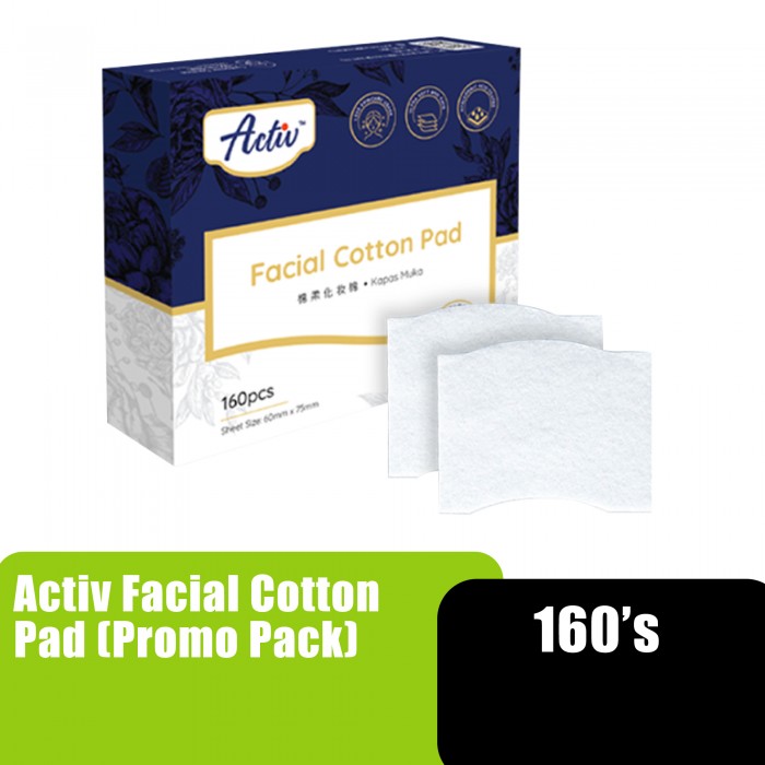 Activ Facial Cotton Kapas Muka 160's - Facial Tissue ,Cotton Pad, Cotton, 洗臉巾