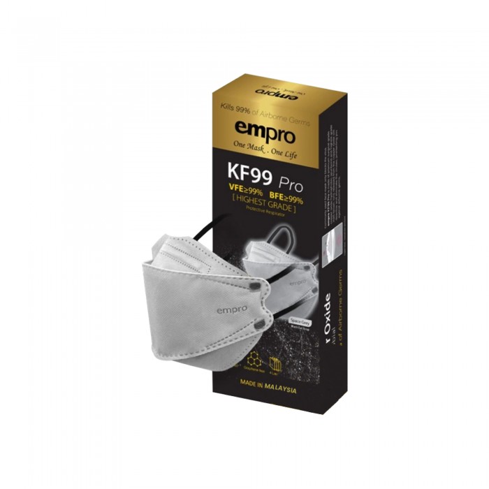 Empro Mask KF99 Pro Respirator Empro Copper Oxide Mask Antimicrobial Face Mask 10's - Space Grey