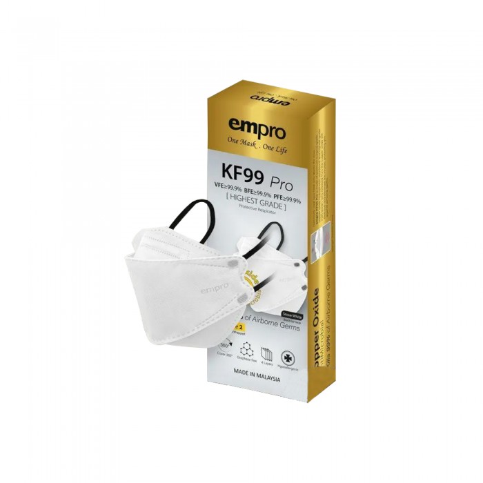 Empro Mask KF95 Max Pro Respirator Empro Copper Oxide Mask Antimicrobial Face Mask 10's - Snow White