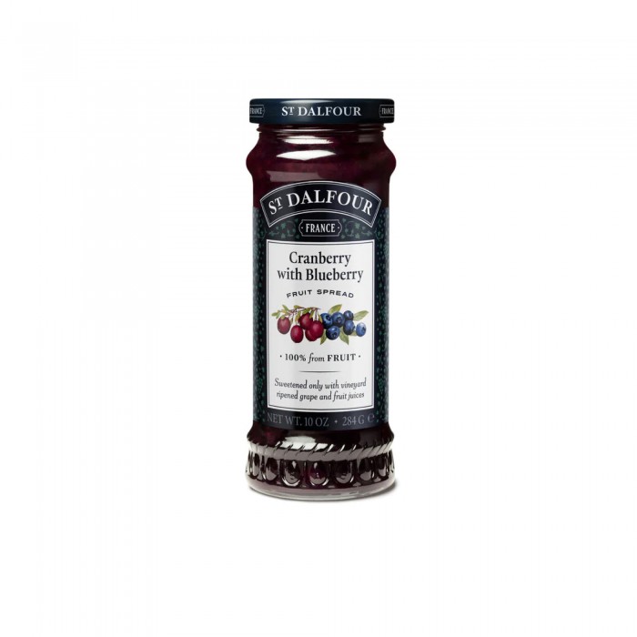 St Dalfour Natural Fruit Spread Cranberry With Blueberry 284g - Jem roti blueberry & cranberry (vegan & gluten free)