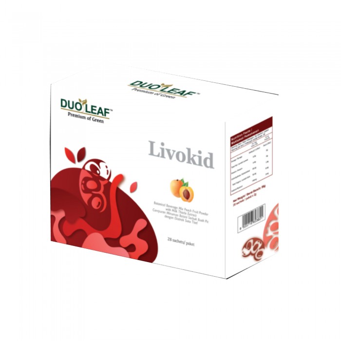 Duoleaf Livokid 28's X 2g for Kidney, Metabolism Booster & Liver Supplement with Peach  护肝