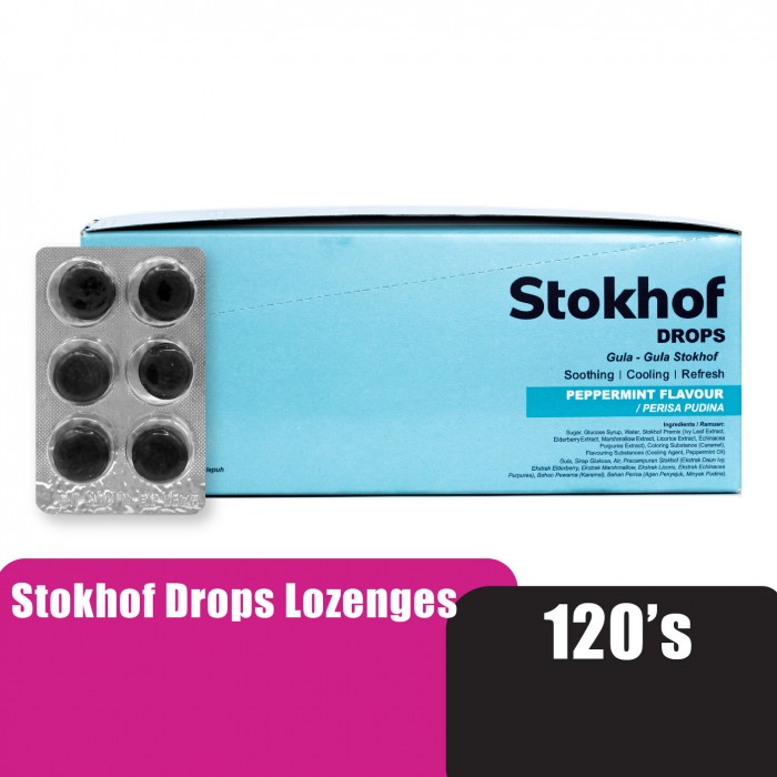 STOKHOF Drops Lozenges Throat Peppermint 6'S x 20 Strip Anti Inflammatory No More Cough Sore Throat Difflam Strepsils