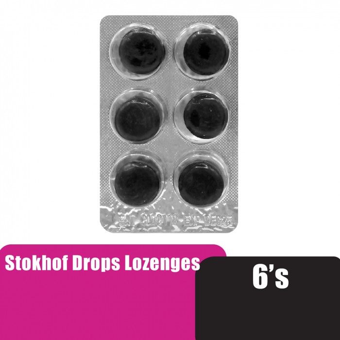 STOKHOF Drops Lozenges Throat Peppermint 6'S x 1 Strip Anti Inflammatory No More Cough Sore Throat Difflam Strepsils