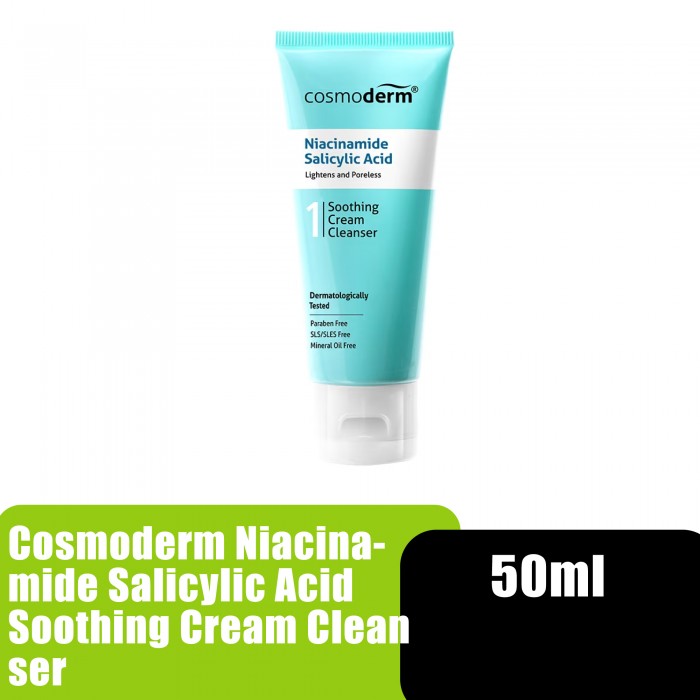 Cosmoderm Niacinamide Salicylic Acid Soothing Cream Cleanser 50ml (Face Wash)