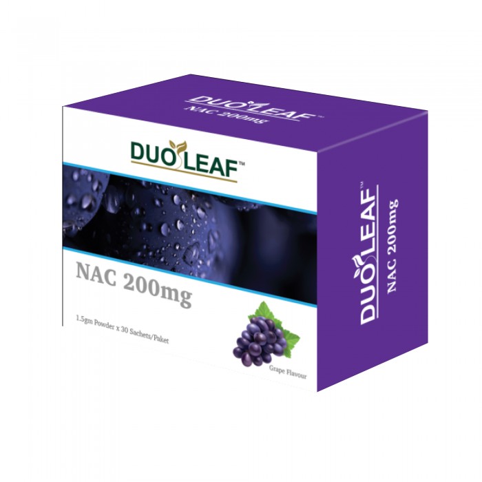 DUOLEAF NAC - Grape Flavour 200mg 30'S 保健品 Lung Supplement Clear Up Phlegm 补肺 化痰