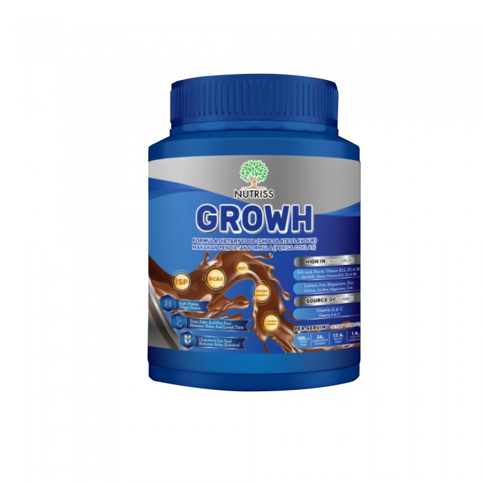 Nutriss Growth Calcium,Iron Protein Powder - Chocolate flavor 850g (for weight gain,muscle recovery)