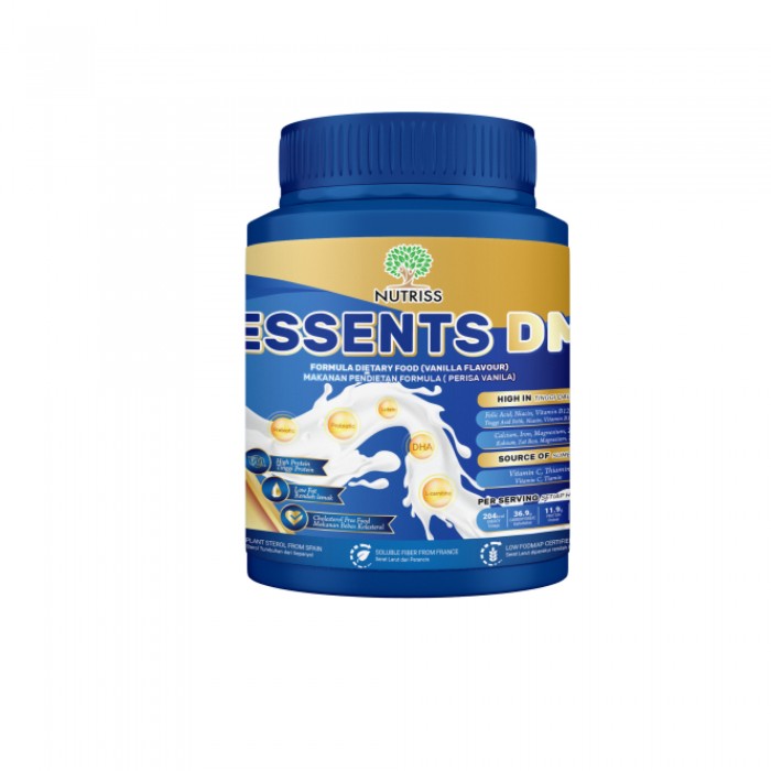 Nutriss Essents Dm Low Fat Cholesterol Free Skim Milk Powder 800g -Susu suitable for diabetic patients / tube feeding