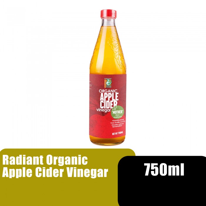 Radiant Organic Halal Apple Cider Vinegar 750ml for general well being /有机蘋果醋