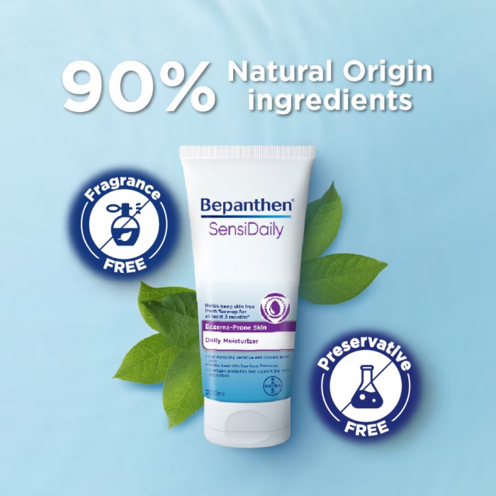 BEPANTHEN Sensi Daily Cream 200ml Moisturiser with Sea Buckthorn Oil, Eczema Cream, Skin Barrier Moisturizer