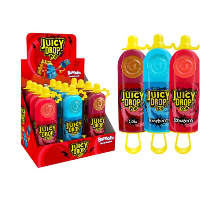 Juicy Pop Drop Flavour Hard Candy with Sour gel 12's /棒棒糖