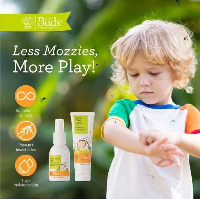 Buds Mozzie Clear Lotion 100ml with Aloe Vera Extract -prevent mosquito/ insect bite (safe for newborn)