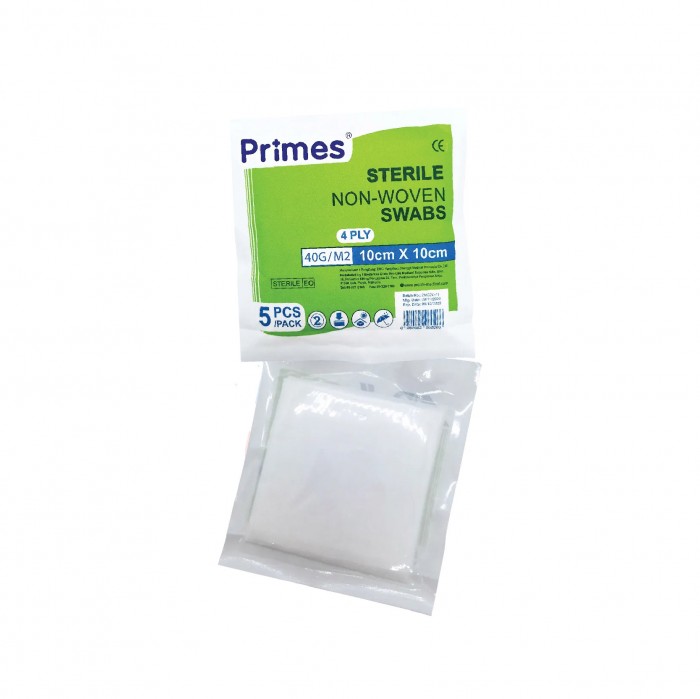 PRIMES Non-Woven Gauze Swab 40G/M2 10cm x 10cm 100's (Unigloves)