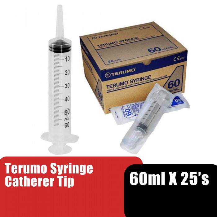 Terumo Sterile Catheter Feeding Syringe 60ml - Catheter Tip 25's