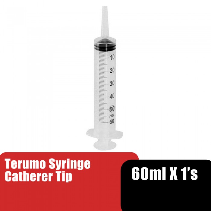 Terumo Sterile Catheter Feeding Syringe 60ml - Catheter Tip 1's