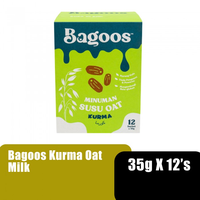 BAGOOS Organic Oat Milk (Kurma) - 30g x 12's