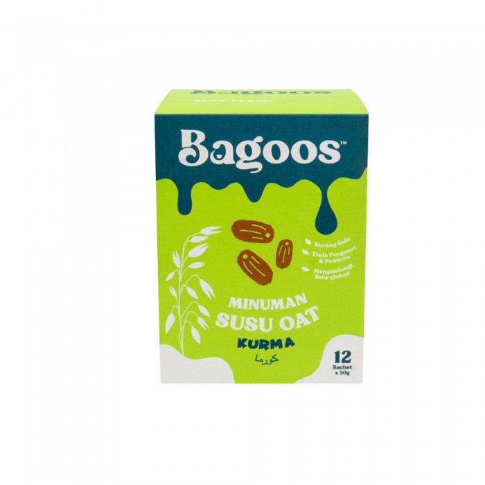 BAGOOS Organic Oat Milk (Kurma) - 30g x 12's