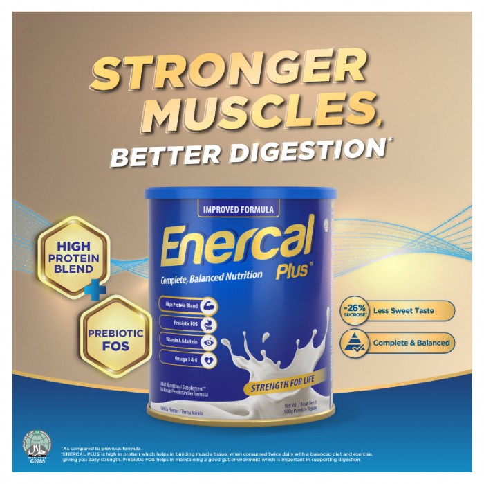 ENERCAL Plus Adut Milk Powder 400g - High Protein / Improve Strength & Support Digestion