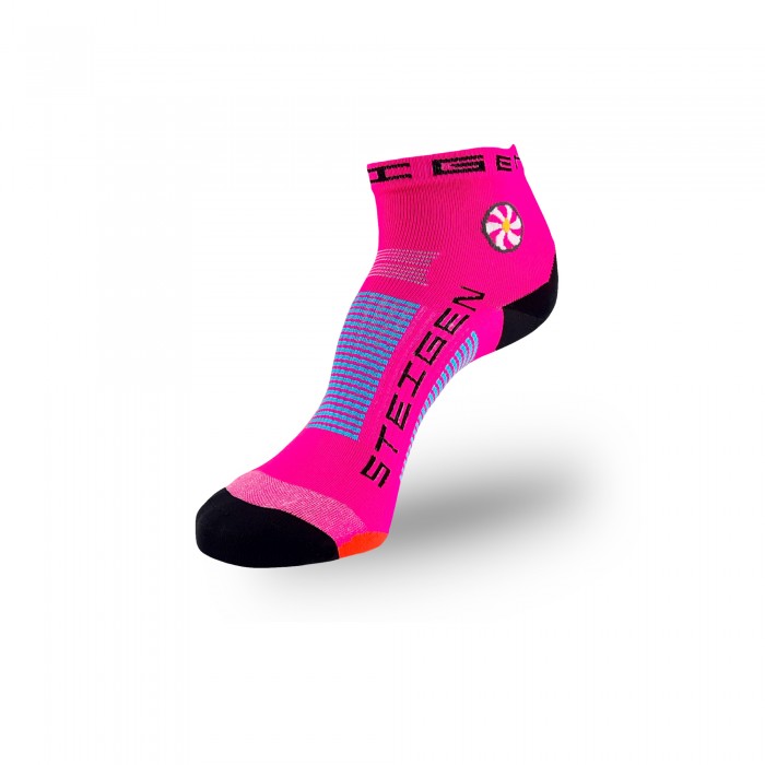 STEIGEN Zero Length Socks, Running Socks, Sport Socks as Free Size Stocking (Stoking) (运动袜子) - Fluro Pink
