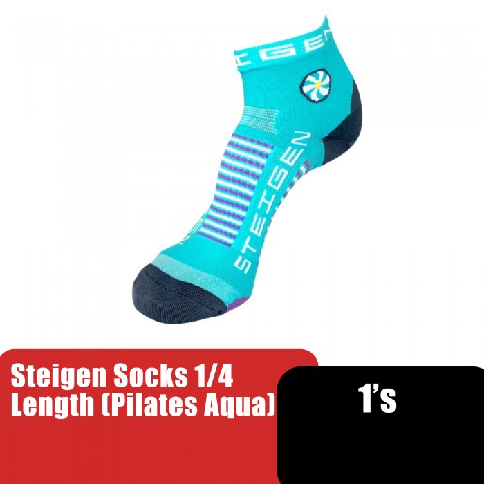 STEIGEN 1/4 Length Socks, Running Socks, Sport Socks as Free Size Stocking (Stoking) (运动袜子) - Pilates Blue