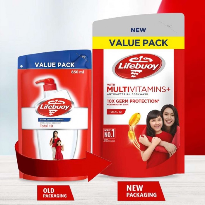 LIFEBUOY Total 10 Body Wash Refill Shower Gel 850ml x 2 - Antibacterial Body Wash / Sabun Mandi Lifebuoy Refill 沐浴露